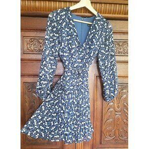 LIKE NEW Floral Pleated Wrap Dress
